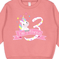 thumbnail image 3 of Inktastic I'm Three Cute Unicorn 3rd Birthday Toddler Sweatshirt, 3 of 4