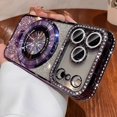 thumbnail image 5 of Magnetic Case for iPhone 17 Pro Max [Compatible with MagSafe] Ring Holder Stand, Women Girls Clear Cute Glitter Bling Cover Diamond with Camera Protectors Cover for 6.9", Purple, 5 of 12