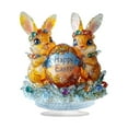 thumbnail image 3 of Estatua de escritorio de conejo de Pascua, adorno acrílico plano 2D, manualidades modernas y bonitas Estilo B, 3 of 9