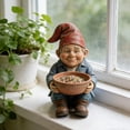 thumbnail image 5 of Bird Feeders Outdoor Garden Gnome Statue Wild Bird Feeders Whimsical Garden Decor Sitting Gnome Fairy Statue Resin Figurine for Garden Balcony Patio Lawn Yard Decoration Housewarming Gifts, 5 of 8