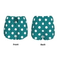 thumbnail image 3 of Gukieu White Polka Dots With Teal Background Print Women's Sports Shorts with Drawstring Elastic Waistband for Running, Yoga, Fitness-Large, 3 of 7