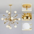 thumbnail image 3 of KCO Lighting Modern Gold Sputnik Chandelier, 12-Light Milk Glass Globe Pendant Light Fixture, 3 of 9