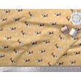 thumbnail image 2 of Soimoi Orange Poly Georgette Fabric Bird,Paw & Cocker Spaniel Dog Fabric Prints By Yard 42 Inch Wide, 2 of 3