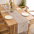 thumbnail image 3 of Table Runner Dresser Scarves 90 Inch Long,Farmhouse Leaves Hazelnut Sketch Linen Dining Table Runners, 3 of 9