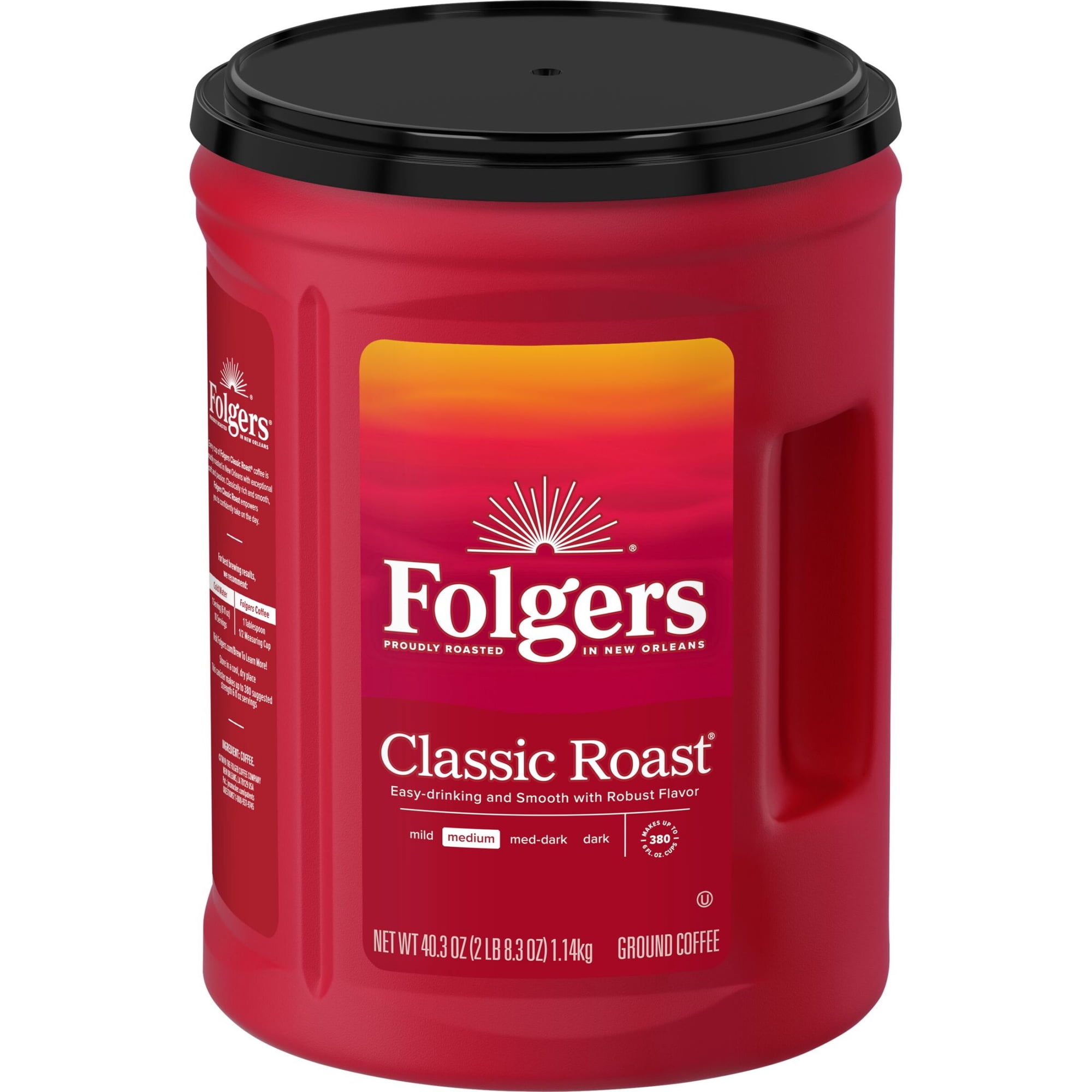 Folgers Classic Roast Medium Roast Ground Coffee, Limited Edition Canister for America’s 250th Anniversary, 40.3 oz