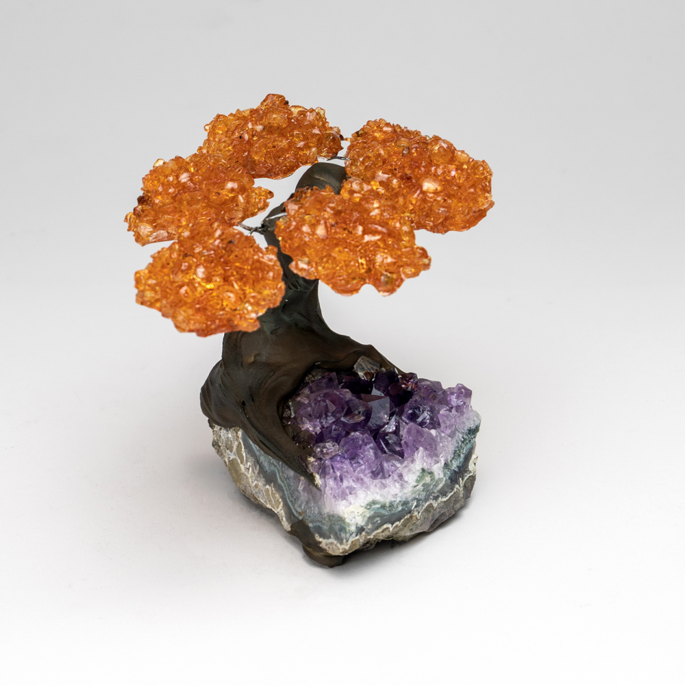 No.89 Amethyst with Apple Blossom Flower Earrings