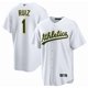 thumbnail image 1 of Camiseta de béisbol clásica de local Esteury Ruiz para atletismo masculino, blanca, con número de estrella bordado-S, 1 of 2