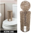 thumbnail image 3 of LOLIPPYY Woven Rattan Toilet Paper Holder with Lid - Bathroom Storage Basket for Extra Tissue and Toilet Roll Organization, 3 of 6