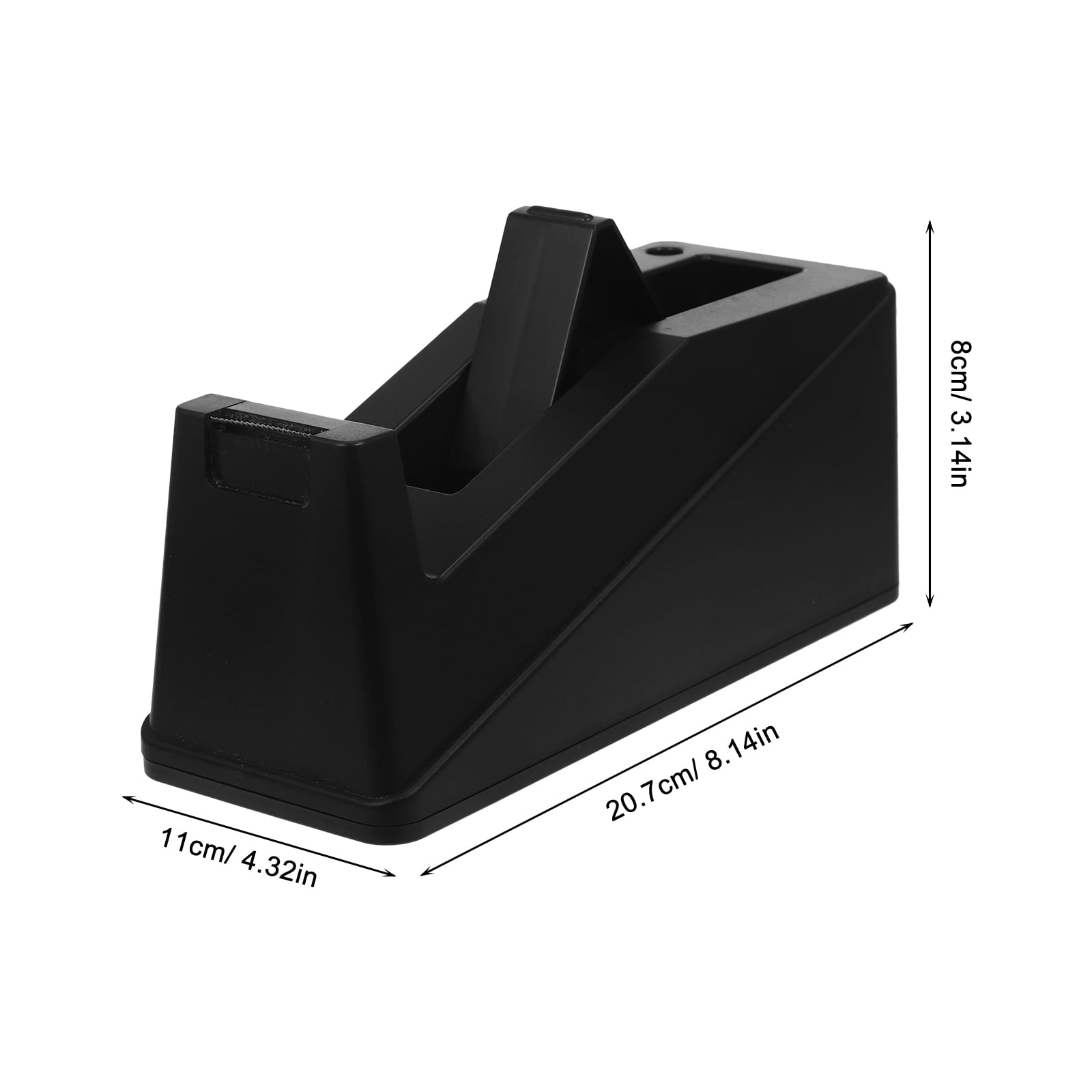 Raindrops Black Plastic Tape Dispenser Holder - 1 Set for Smooth Cutting and Versatile Use in Home, Office, and More