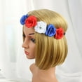 thumbnail image 3 of harmtty Artificial Flower Stretchy Headband Red White Blue Women Elastic Head Band Hair Accessories Halloween, 3 of 7