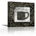 thumbnail image 1 of Coffee Damask 2 - Contemporary Fine Art Giclee on Canvas Gallery Wrap - wall décor - Art painting - 18 x 18 Inch - Ready to Hang, 1 of 2