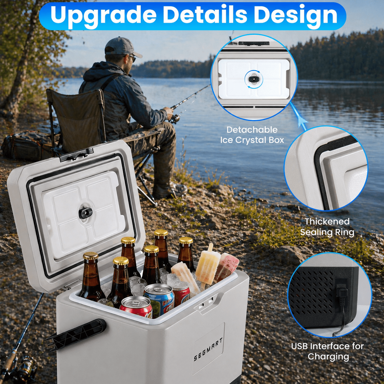 14QT Portable Refrigerator for Car, SHINPT 12 Volt Car Refrigerator with USB Charging Port, Mini Car Cooler/Freezer for Camping, Road Trips, RV, Beach, Picnic, BBQ, Travel & Gift Use