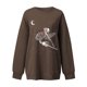 thumbnail image 4 of Sudadera holgada de manga larga con cuello redondo y estampado clásico de Halloween para mujer Pompotops FGAJ19236, 4 of 7