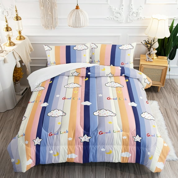 Hosima 3-Piece 3D Digital Printed Comforter Series of Children's and Adult Bedding with Butterfly, Outdoor Sports and Other Patterns,DLX23-Queen-C