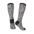 thumbnail image 4 of Balery Black White Stripes Printed Novelty Socks Men's Women's Crew Socks Sports Socks Knee High Socks Cotton Socks Quirky and Cool Socks, 4 of 9