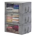 thumbnail image 4 of Sonbest Non-woven Clothes Storage Bag Folding Quilt Storage Box Dust-proof Clothes Cabinet Finishing Box Gray, 4 of 8