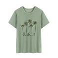 thumbnail image 4 of Xuanfei Women Daisy Letter Graphic Crew Neck Short Sleeve T-Shirt, 4 of 7