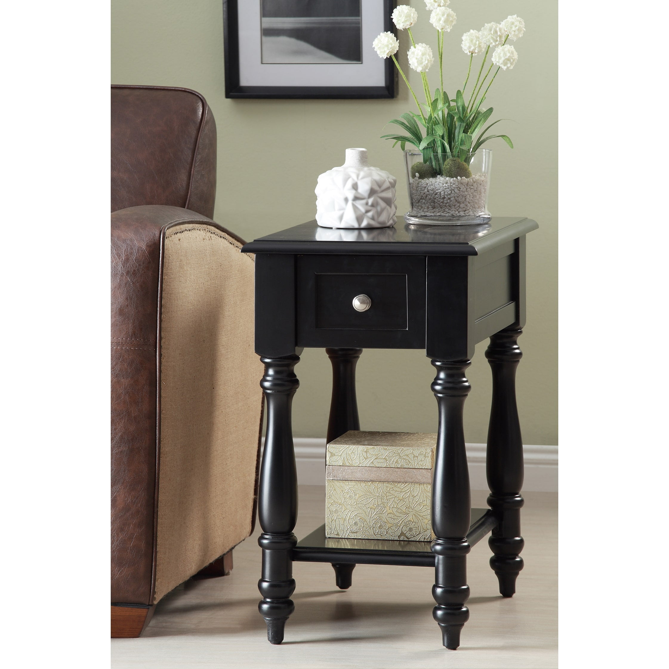 William's Home Furnishing Black Side Table