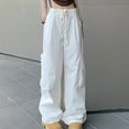 thumbnail image 6 of Gmdeguo Womens Wide Leg Y2k Parachute Pants Baggy High Waisted Cargo Pants Lightweight Summer Casual Hip Hop Streetwear Grunge Punk Trousers with Pocket, 6 of 6