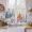 Beige, variant on Orange Blue Starfish Coastal Kitchen Curtain for Berdoom Living Room Cafe 54 Inch Length, Summer Beach Eucalyptus Retro Tiers Curtains Light Filtering Drapes Window Treatment 2 Panels 52"Wx54"L
