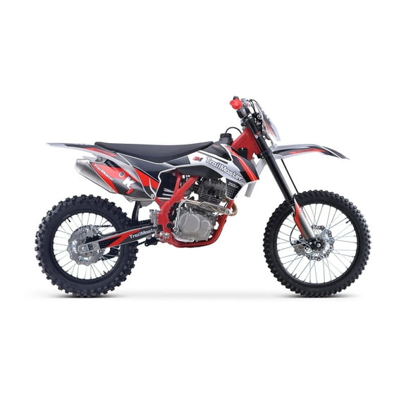 Trailmaster TM33 250cc Dirt Bike. Off-Road, LED Head Light, Manual 5 Speed, 21 inch Front tire, 37 inch seat Height (Red)