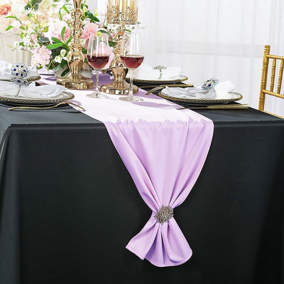 Wedding Linens Inc. 13" x 108" Scuba Wrinkle Free Table Runner - Lavender