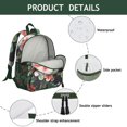 thumbnail image 2 of Floral and Bee Artwork Students Backpack - Artistic Watercolor Flower Pattern with Durable Zippers, Lightweight and Waterproof for School Use, 2 of 6
