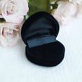 thumbnail image 3 of Anillo de joyería de terciopelo en forma de hermosa pendiente del corazón caja de la caja de almacenamiento caja de regalo (Negro), 3 of 4
