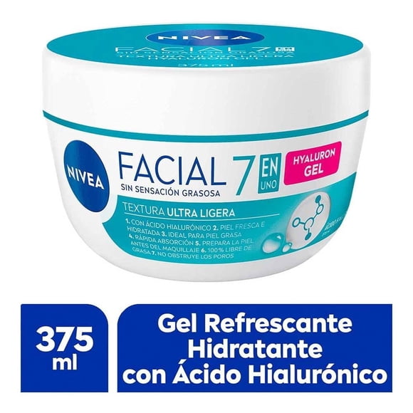 Hyaluron gel 375 ml Nivea Facial 7 en 1 Gel hidratante con ácido hialurónico 375 ml