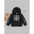 thumbnail image 2 of Bagilaanoe Toddler Baby Girl Boy Halloween Outfits Oversized Hoodies Sweatshirt Long Sleeve Pumpkin Skeleton Print Pullover 1T 2T 3T 4T 5T 6T Kids Fall Tops, 2 of 8