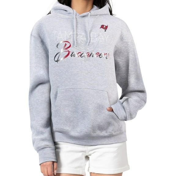 Women's G-III 4Her by Carl Banks Gray Tampa Bay Buccaneers Shadow Logo Fleece Pullover Hoodie