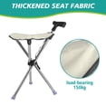 thumbnail image 2 of Eurhowing 2-in-1 Folding Walking Stick with Seat, Portable Trekking Pole & Hiking Chair, Adjustable Aluminum Cane for Seniors, Hiking, Camping, Up to 330lbs, Beige, 2 of 8