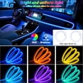 thumbnail image 2 of Car LED Strip Lights, App Control Ambient Lighting Kit with RGB 16M Colors & Music Sync, USB Fiber Optic Neon for Dashboard & Center Console, Upgraded, 2 of 7
