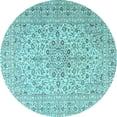 thumbnail image 1 of Ahgly Company Indoor Round Persian Light Blue Traditional Area Rugs, 7' Round, 1 of 4