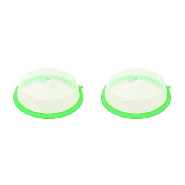 Bewildely 1 Uds. Cubierta de placa de plástico para microondas tapa transparente resistente a salpicaduras de vapor profesional para alimentos en verde 2piezas Bewildely CBP038736