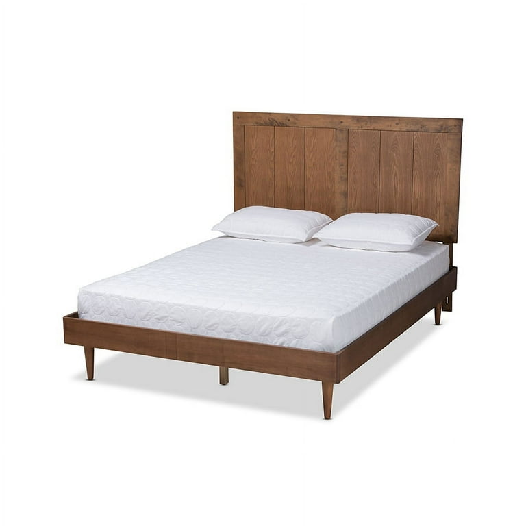 Baxton Studio Nicola Mid-Century Modern Transitional Ash Walnut Finished Wood Full Size Platform Bed Baxton Studio Nicola Mid-Century Modern Transitional Ash Walnut Finished Wood Full Size Platform Bed