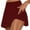 Wine, variant on Vivianyo HD Women's Tennis Skirt Shorts Women's Fashion Color Fake Two Piece Yoga Pants 3/4 Shorts