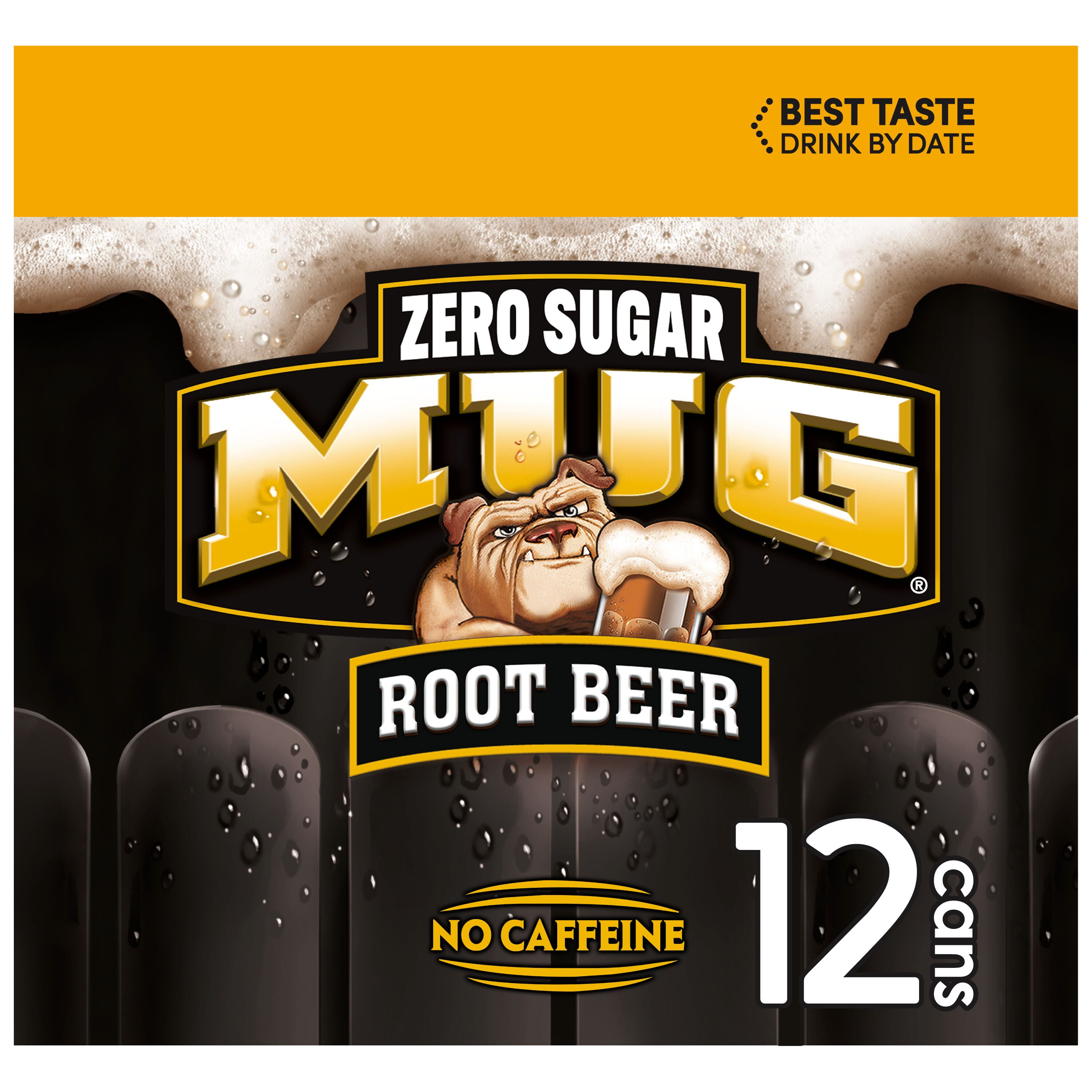 Mug Zero Sugar Soda Root Beer, 12 fl oz, 12 Count