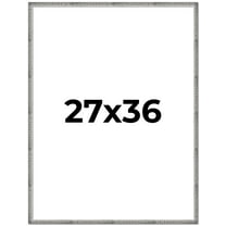 27x36 Frame Silver Grey Distressed Solid Wood Picture Frame | 0.75 Inch Moulding Width | Interior