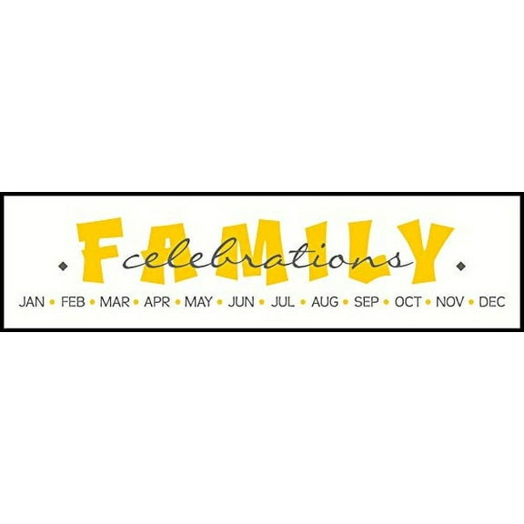 Family Celebrations with Month Letters Perfect for Do-it-yourself Birthday Board Project Vinyl Decals Stickers, 23 , Yellow/Storm Gray
