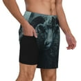 thumbnail image 2 of Balery Moody Ram Portrait Mens Swim Trunks Swim Shorts for Men Quick Dry Inseam Beach Shorts with Compression Liner Pocket-Medium, 2 of 9