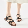 thumbnail image 4 of Veittes Women's Comfortable Flat Slide Sandals - Summer Casual Open Toe Slip-On with Ankle Strap & Hook-and-Loop Closure., 4 of 5