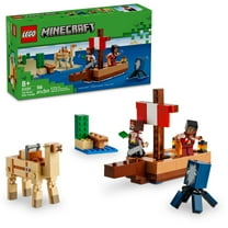 LEGO Minecraft The Pirate Ship Voyage, Boat Toy Playset for Kids with Squid, Camel and Pirate Figures, Pirate Toy Building Set for Action Role-Play