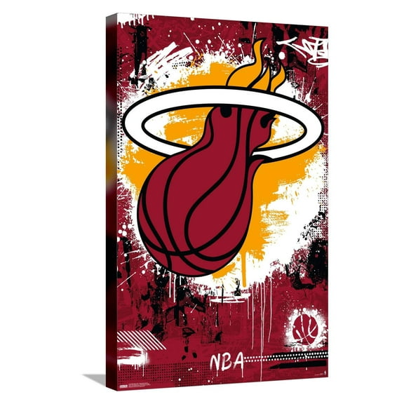 NBA Miami Heat - Maximalist Logo 23 Canvas Wall Poster, 14.725" x 22.375"