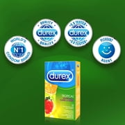Durex Tropical Flavored Latex Condoms-12 Count