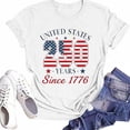 thumbnail image 2 of Trendfront Womens 4th Of July T Shirts Crew Neck Short Sleeve Top Patriotic Independence Day Flag Lettering Holiday Tee Casual Summer Outfits, 2 of 3