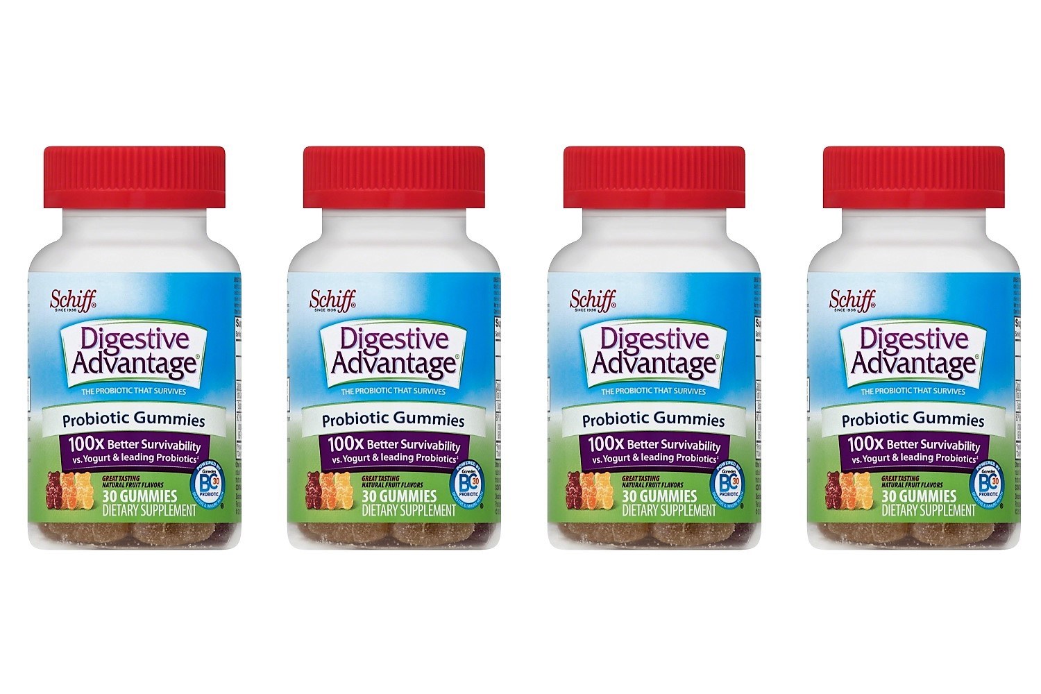 Digestive Advantage Probiotic Gummies 30 Count Pack of 4 Walmart