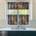 thumbnail image 3 of Palm and Hibiscus Polyester Kitchen Curtains 3 Piece Set, 27.5x24 Inch Window Drapes for Summer and Tropical Home Style, 3 of 6