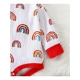 thumbnail image 4 of Qiylii Baby Boy Dinosaur Romper, Long Sleeve Crew Neck Rainbow Print Bodysuit, 4 of 8