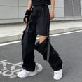 thumbnail image 5 of QTSHPN Cargo Pants for Women Detachable Long Convertible Jogger Pants with Pockets Lightweight Casual Streetwear Trousers Summer Fashion Women's Pants Black L, 5 of 6
